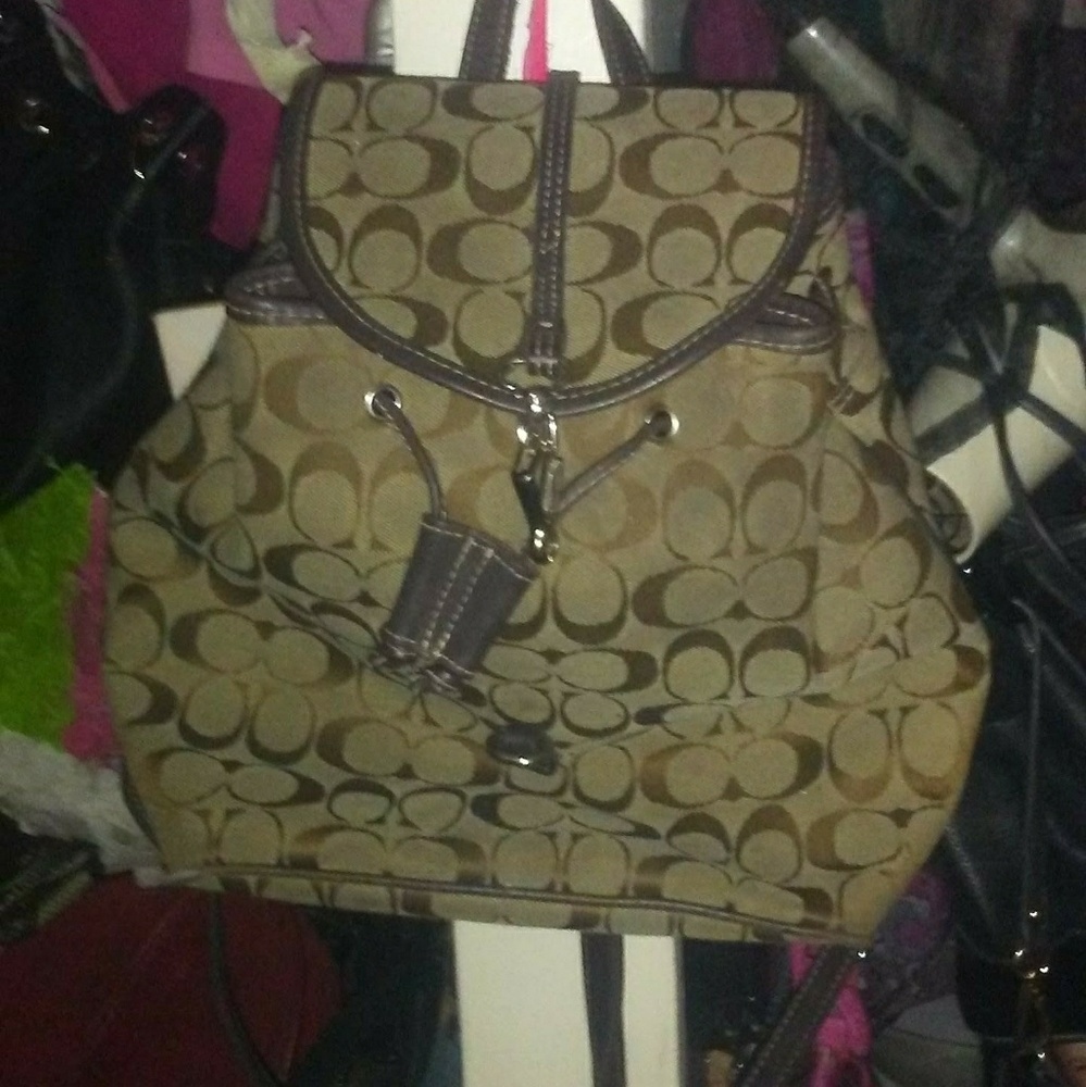 Authentic Coach drawstring bag